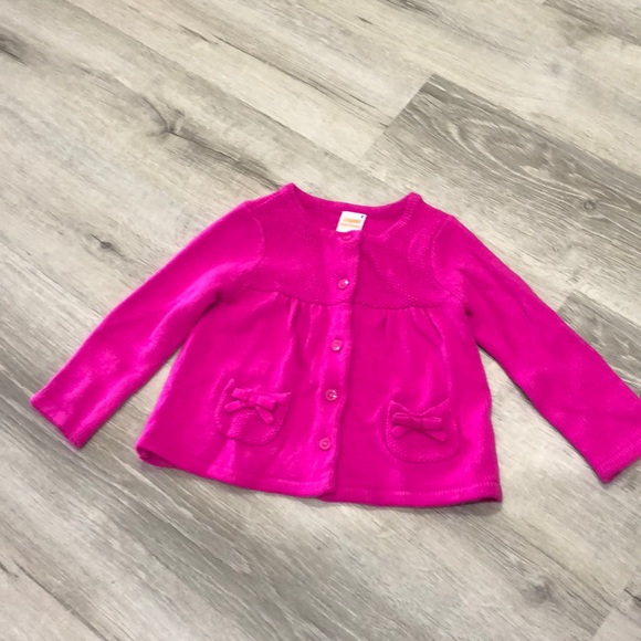 Hot pink button down cardigan - Picture 1 of 4